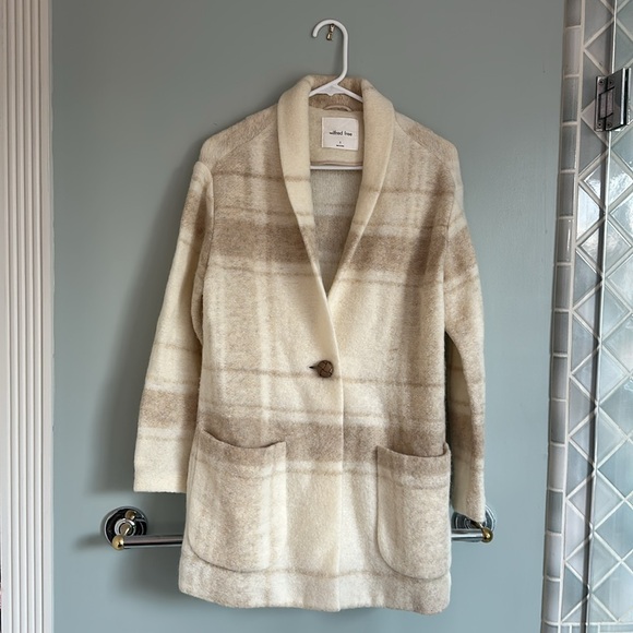 NWOT Aritzia Wilfred Free Single Button Wool Shacket Birch Size Small - Picture 4 of 12